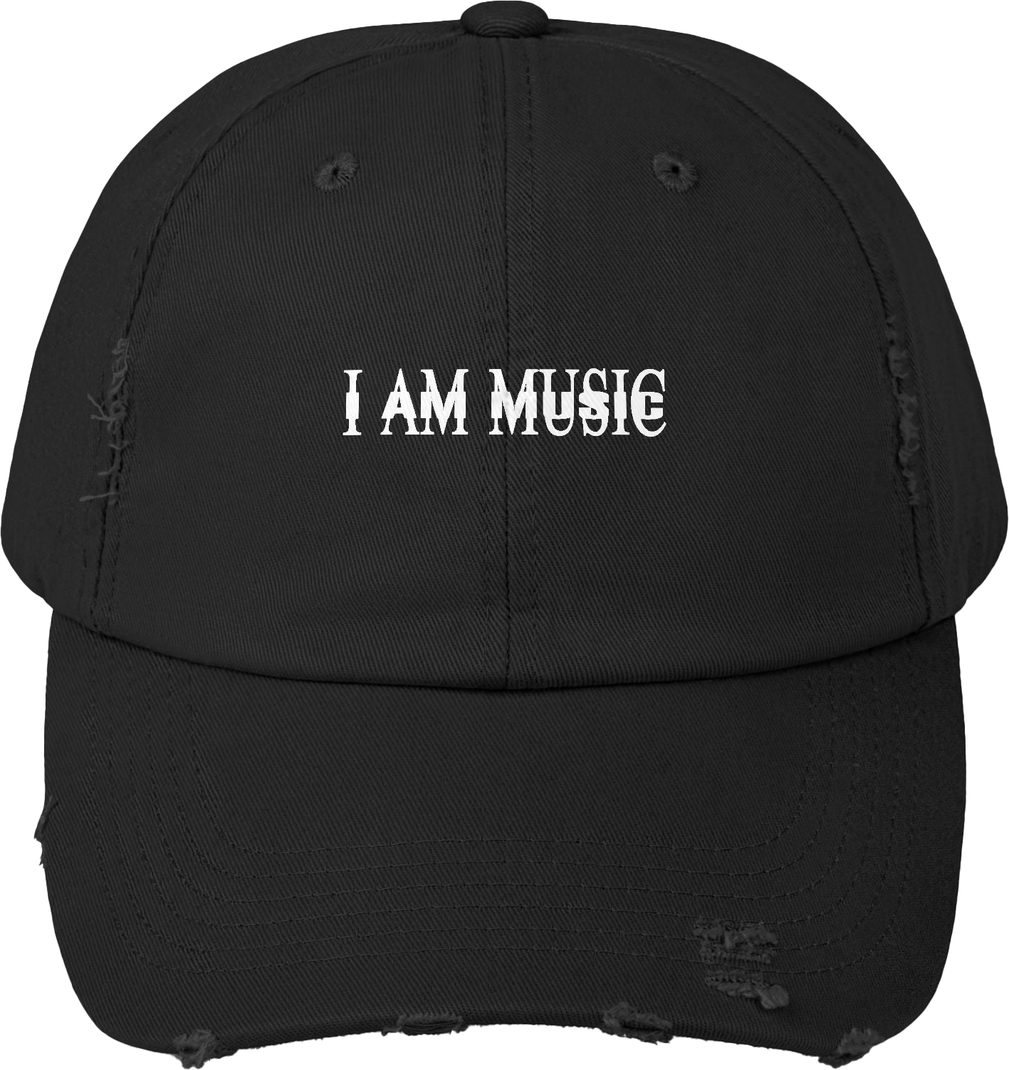 I AM MUSIC DISTRESSED CAP BLACK