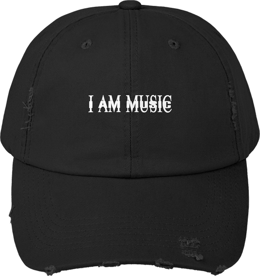 I AM MUSIC DISTRESSED CAP BLACK